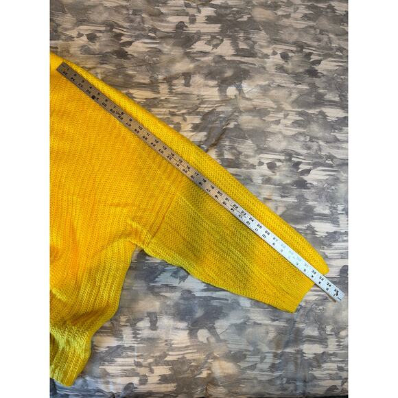 ASOS Bright Vibrant Yellow Long Sleeve Button Knit Sweater Women’s Size 24 Gift - Picture 9 of 15